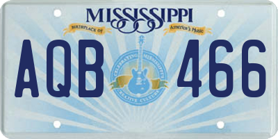 MS license plate AQB466