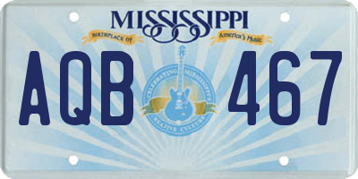 MS license plate AQB467