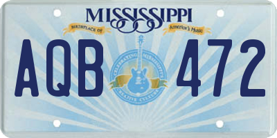 MS license plate AQB472