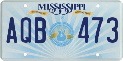 MS license plate AQB473