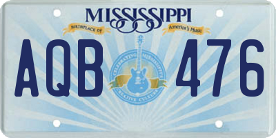 MS license plate AQB476
