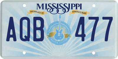 MS license plate AQB477