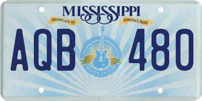 MS license plate AQB480