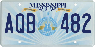 MS license plate AQB482