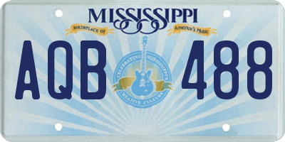 MS license plate AQB488