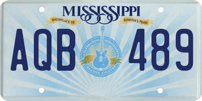 MS license plate AQB489
