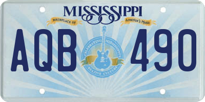 MS license plate AQB490