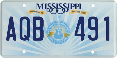 MS license plate AQB491