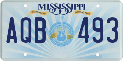MS license plate AQB493