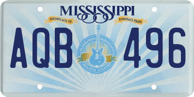 MS license plate AQB496