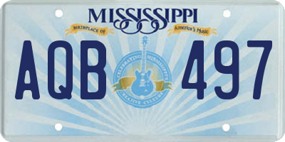 MS license plate AQB497