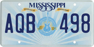 MS license plate AQB498