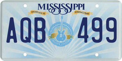 MS license plate AQB499