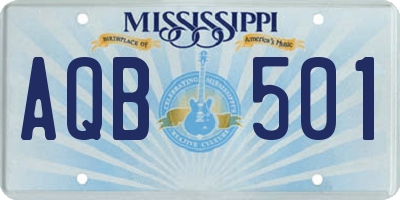 MS license plate AQB501