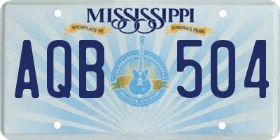 MS license plate AQB504