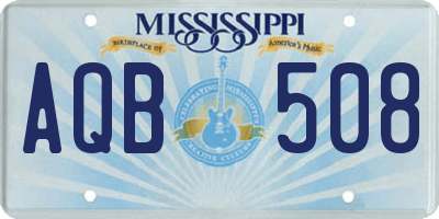 MS license plate AQB508