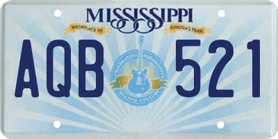 MS license plate AQB521