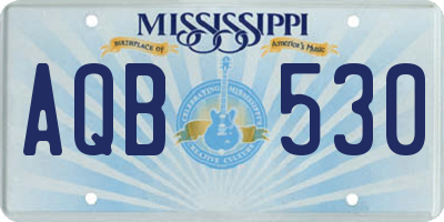 MS license plate AQB530