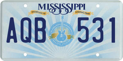 MS license plate AQB531