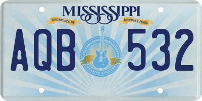 MS license plate AQB532
