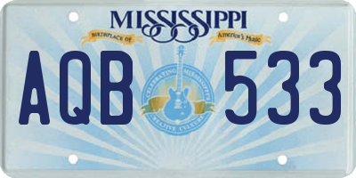 MS license plate AQB533