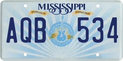 MS license plate AQB534