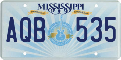 MS license plate AQB535