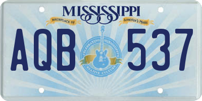 MS license plate AQB537