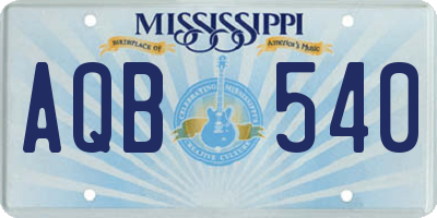 MS license plate AQB540