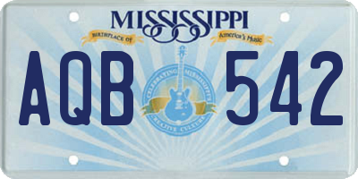 MS license plate AQB542