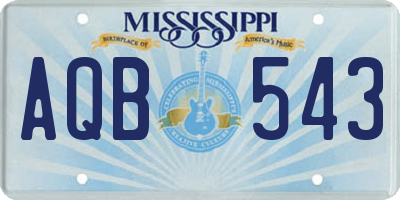 MS license plate AQB543