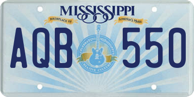 MS license plate AQB550