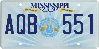 MS license plate AQB551