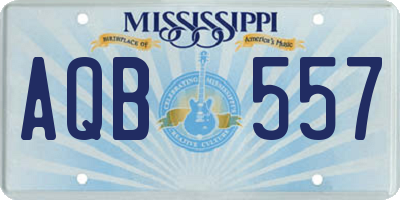 MS license plate AQB557