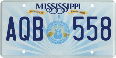 MS license plate AQB558
