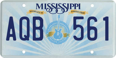 MS license plate AQB561