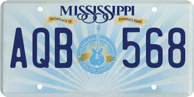 MS license plate AQB568