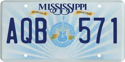 MS license plate AQB571