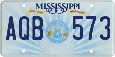 MS license plate AQB573