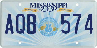 MS license plate AQB574