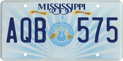 MS license plate AQB575