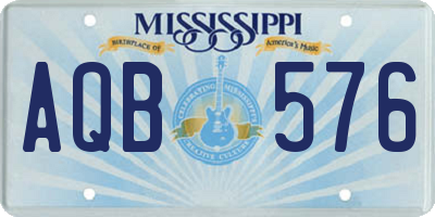 MS license plate AQB576