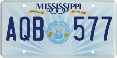 MS license plate AQB577