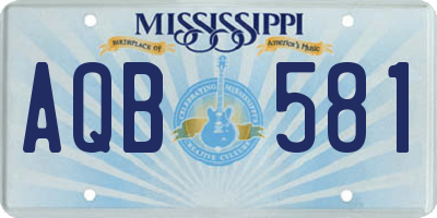 MS license plate AQB581