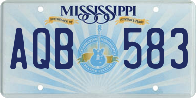 MS license plate AQB583