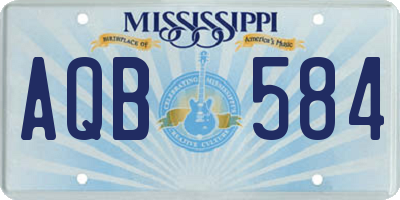 MS license plate AQB584