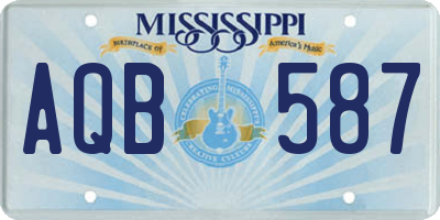 MS license plate AQB587