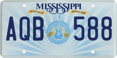 MS license plate AQB588