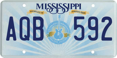 MS license plate AQB592