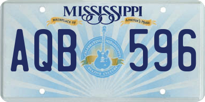 MS license plate AQB596